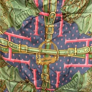 Hermes green silk scarf